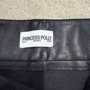 Princess Polly Midnight Black Leather Skirt